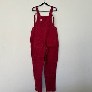 Lucy and Yak Maroon Red Corduroy Dungarees, Size 18R Fisherman Style